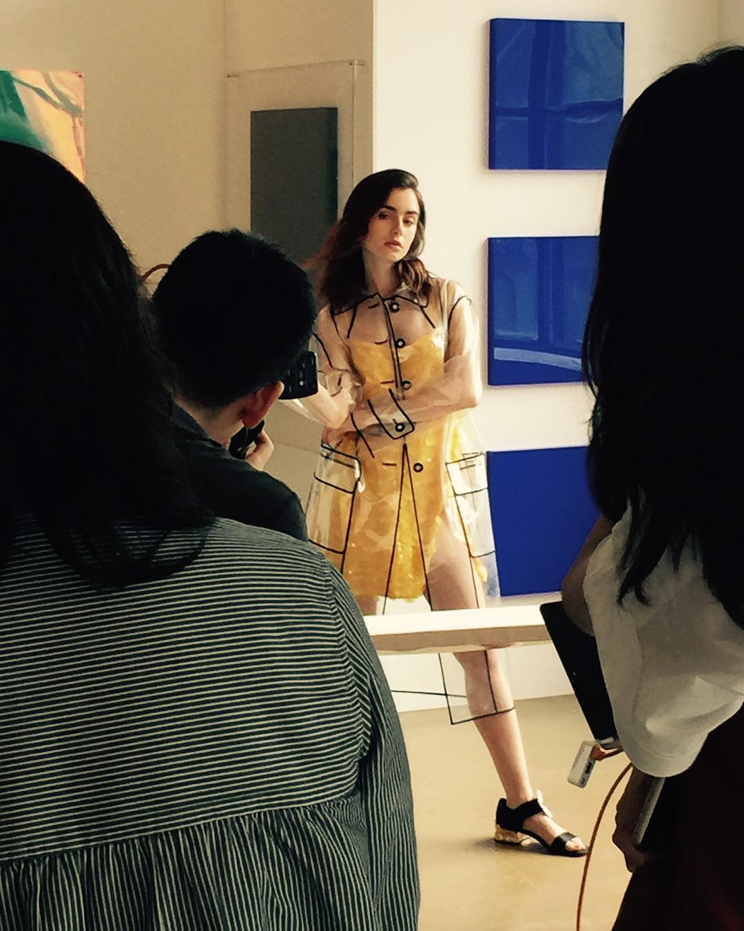 Lily Collins Bts Serving Some Sunny Side Up Vibes This Am For Voguechina Inbella