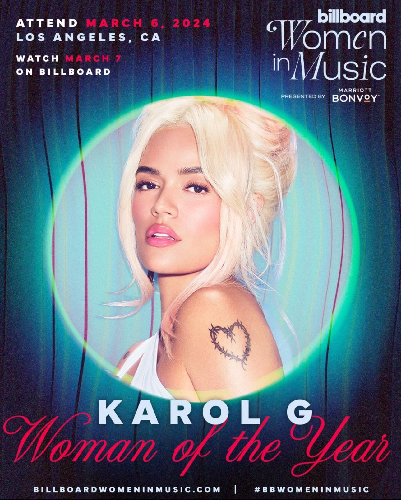 Billboard announced Karol G as their 2024 Woman of the Year. INBELLA