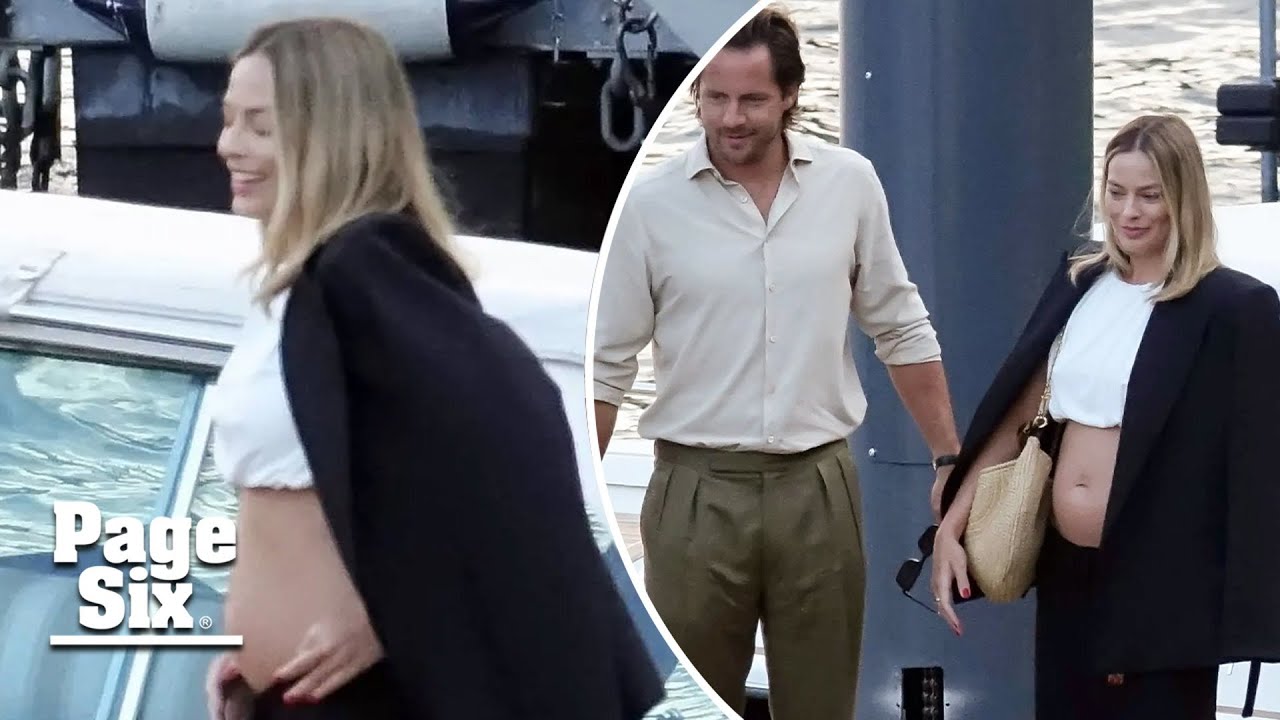 Pregnant Margot Robbie Debuts Baby Bump In Crop Top On Vacation With ...