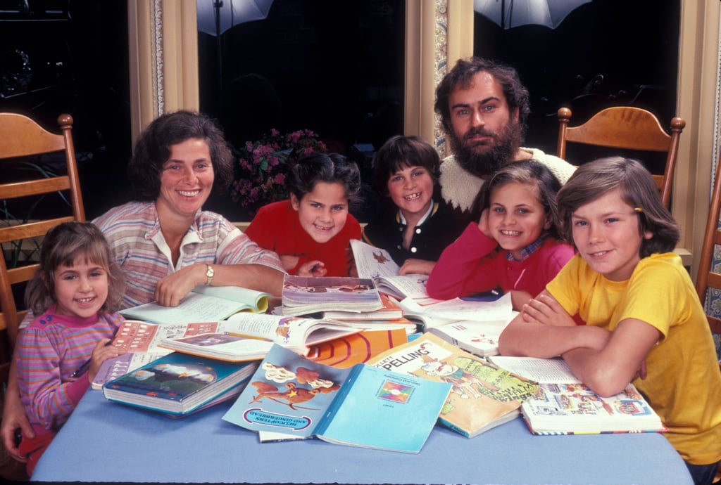 Summer Phoenix, Arlyn Phoenix, Rain Phoenix, Joaquin Phoenix, John Lee Phoenix, Liberty Phoenix and River Phoenix at home in Los Angeles, in 1983. Photo: Getty Images