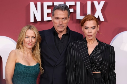 Gillian Anderson, from left, Rufus Sewell and Billie Piper