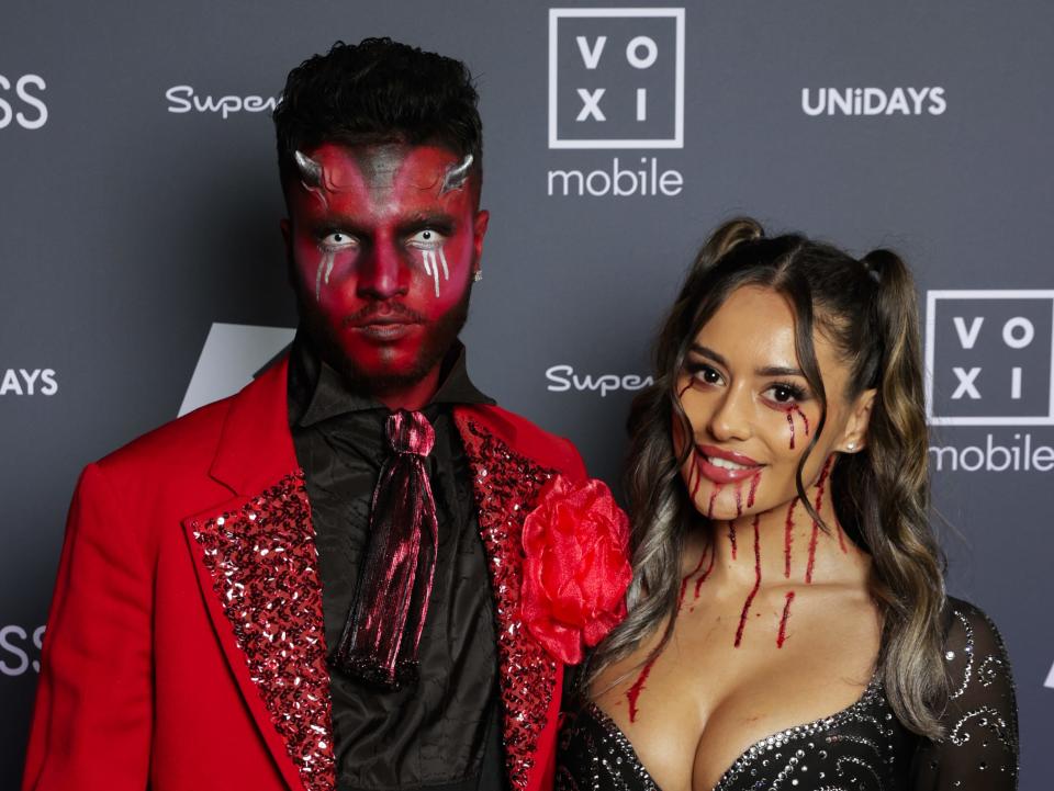 Junior Savva Andreas Andre and Jasmine Orr at the Halloween party. (Getty)