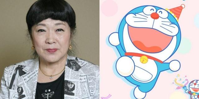 Japanese voice actress Nobuyo Oyama and Doraemon. This picture of Nobuyo Oyama was taken on June 28, 2007 in Tokyo. Photo by JIJI PRESS / AFP) / JAPAN OUT