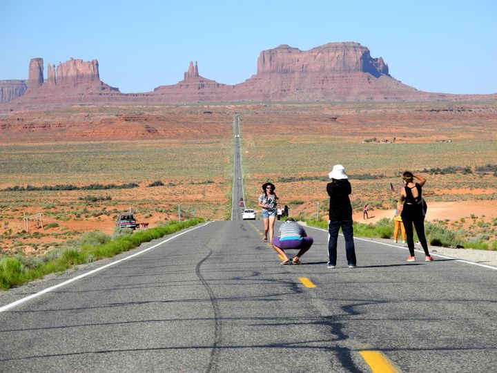 A spot in Monument Valley, Utah, in which hundreds of people from all over the world came to reenact a scene from “Forrest Gump” in which Forrest quits his run around America.