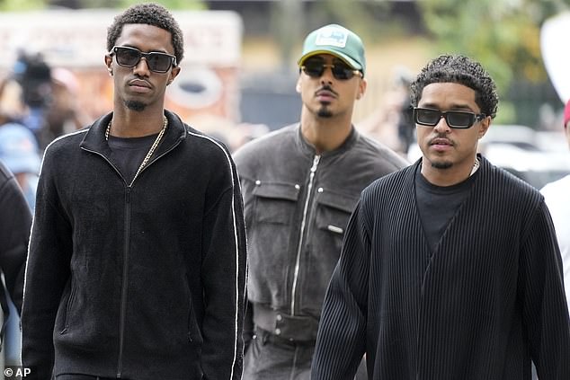 From left, the sons of Sean 'Diddy' Combs: Christian, Quincy and Justin, were seen on the verge of a fist fight with R&B singer Ray J at a Halloween party over the weekend after public comments from the singer about their father