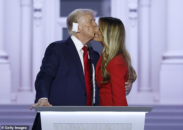 Melania has not, otherwise, shown up for her husband in any significant way on the 2024 campaign trail. Her appearance at this summer's Republican National Convention (pictured) was minimal to say the least.