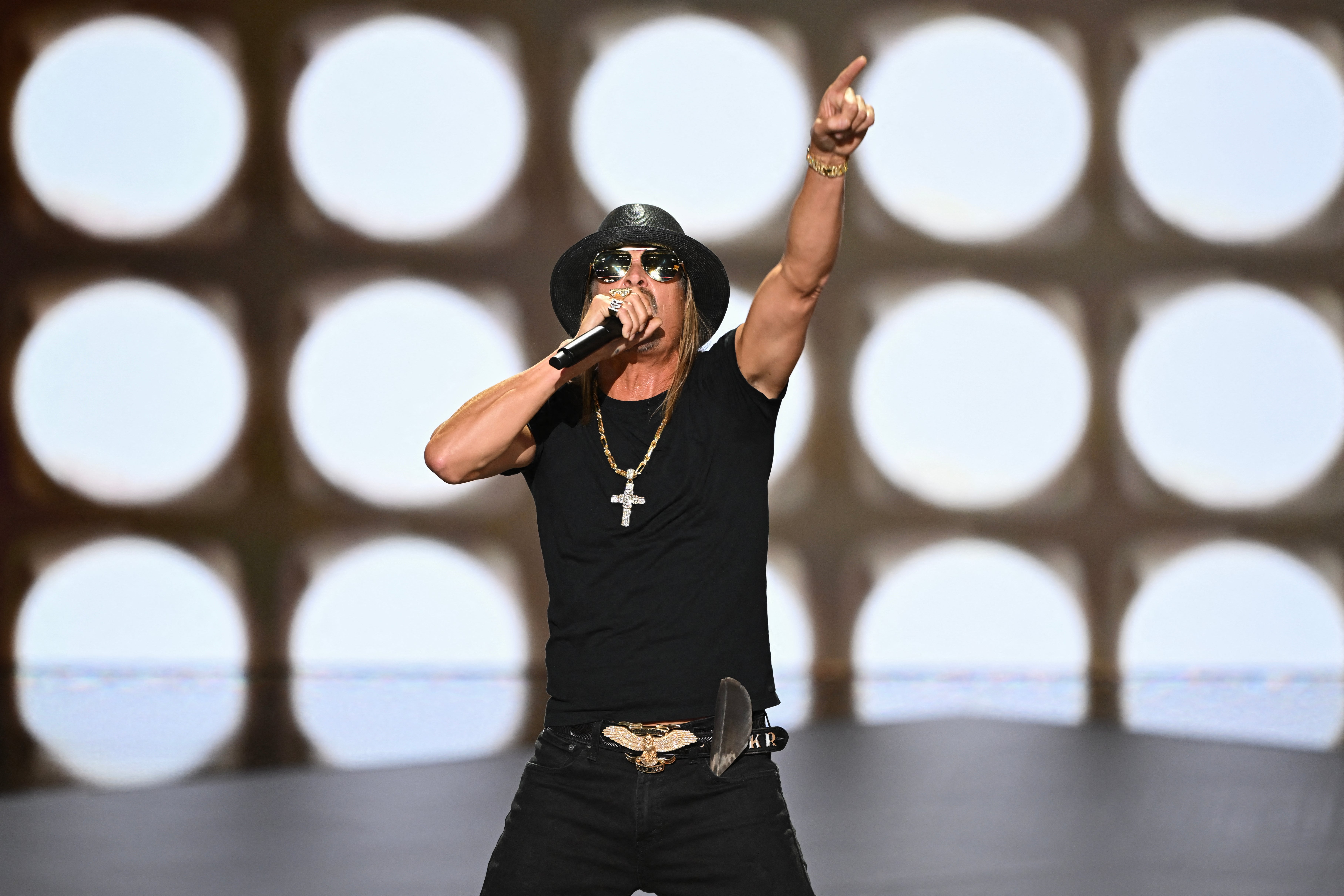 Kid Rock performed his 2000 hit ‘American Bad Ass’ at the RNC