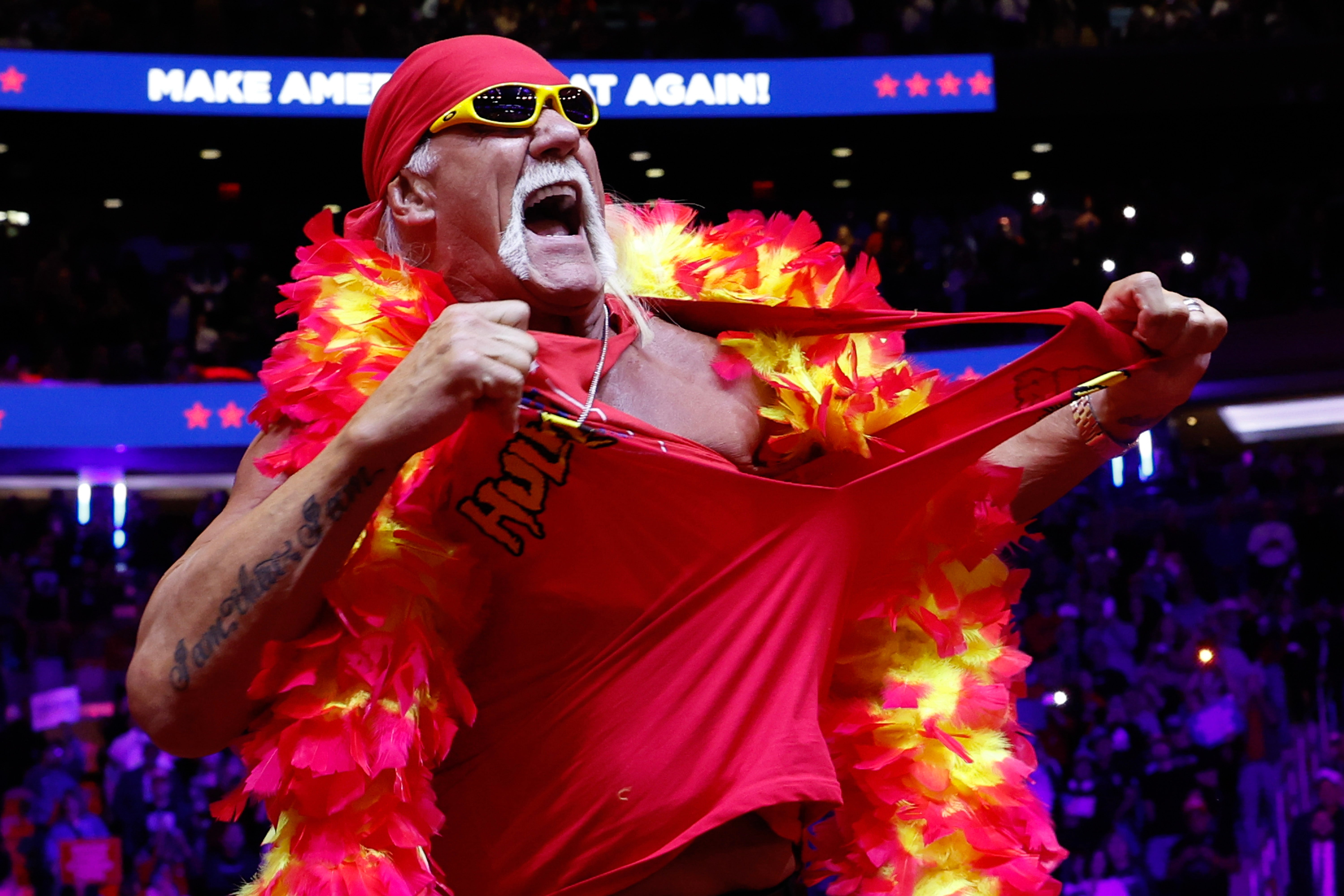 Hulk Hogan took the stage alongside Trump at his New York City MSG rally