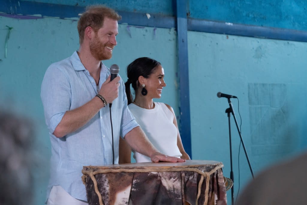 Prince Harry and Duchess Meghan of Sussex explore San Basilio de Palenque, Colombia, delving into the rich history and cultural significance of the first free African town in the Americas. GTres / SplashNews.com