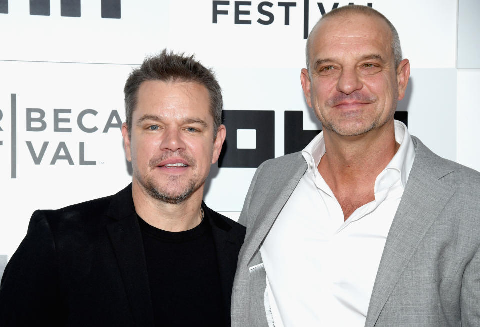 ‘Kiss the Future’ producer Matt Damon (L) and director Nenad Cicin-Sain attend the 2023 Tribeca Festival.